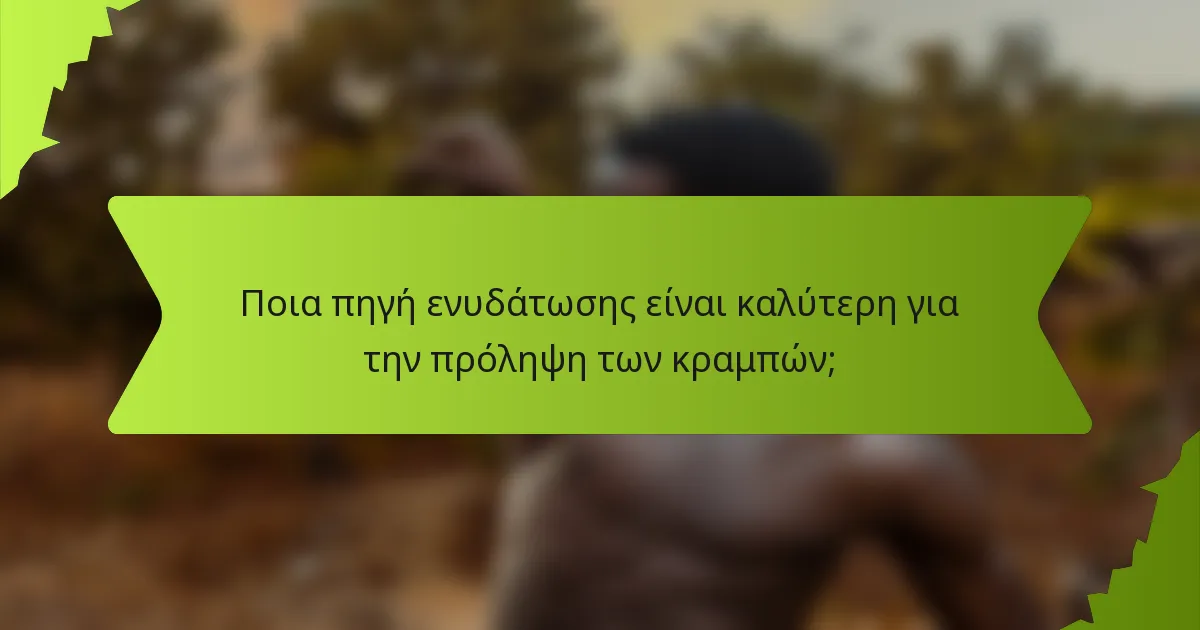 Ποια πηγή ενυδάτωσης είναι καλύτερη για την πρόληψη των κραμπών;