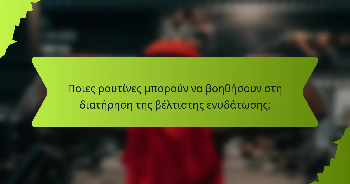 Ποιες ρουτίνες μπορούν να βοηθήσουν στη διατήρηση της βέλτιστης ενυδάτωσης;