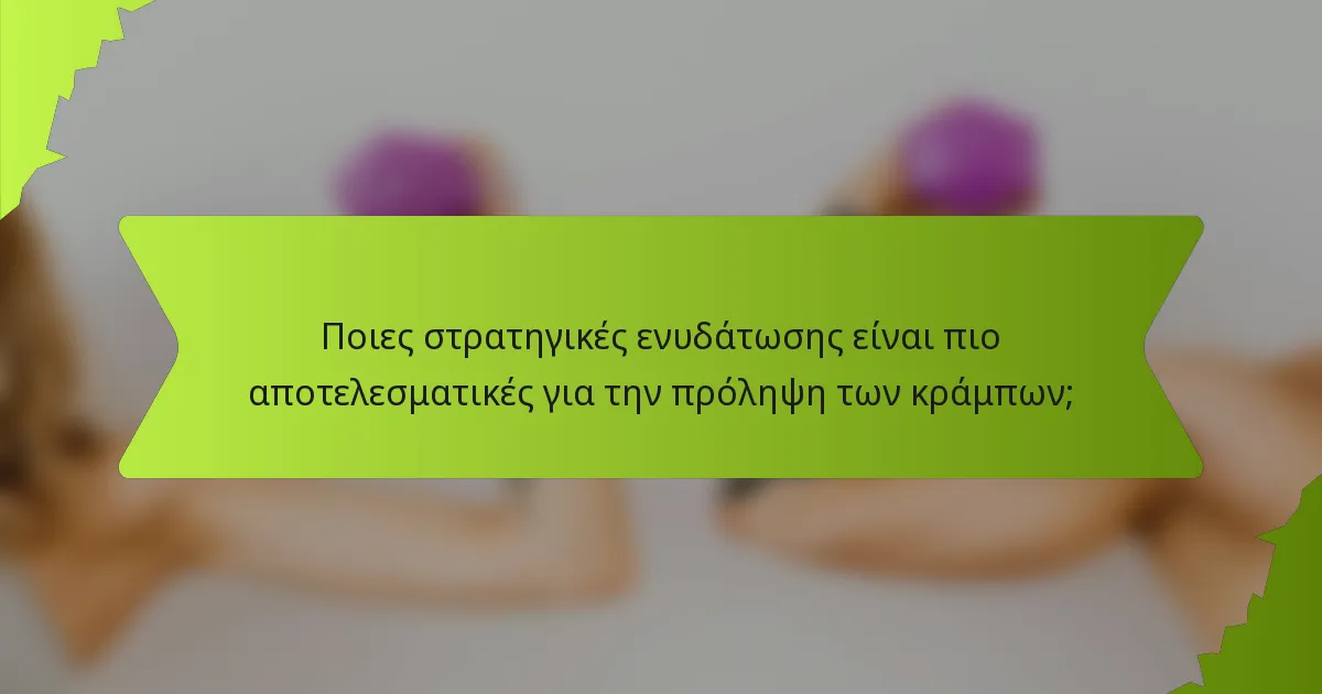 Ποιες στρατηγικές ενυδάτωσης είναι πιο αποτελεσματικές για την πρόληψη των κράμπων;