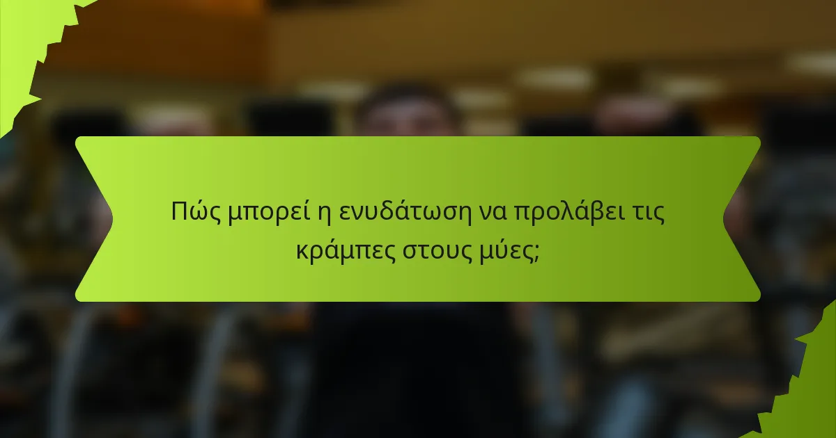 Πώς μπορεί η ενυδάτωση να προλάβει τις κράμπες στους μύες;